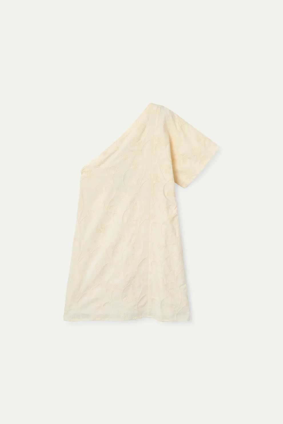 Abito corto asimmetrico 100% cotone bianco sporco