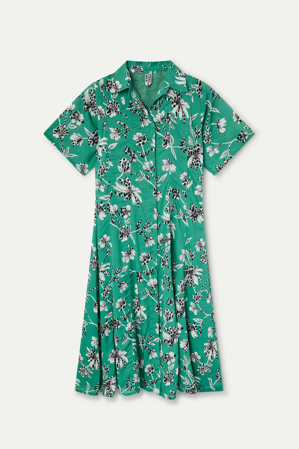 Abito midi con stampa Gerbera