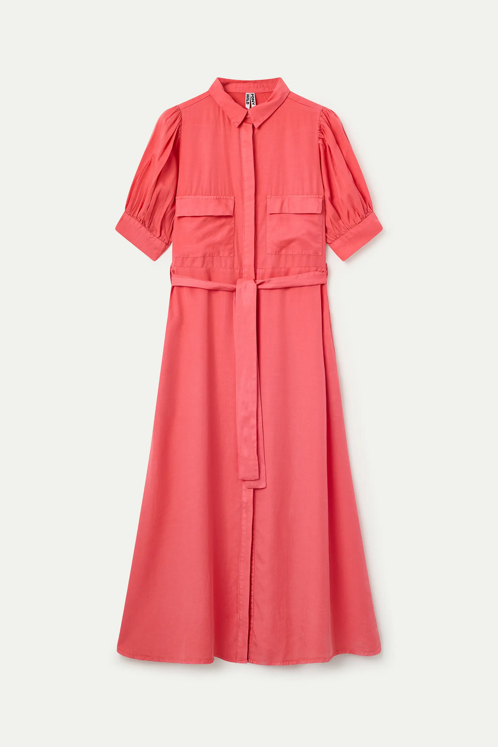 Abito midi camicia corallo