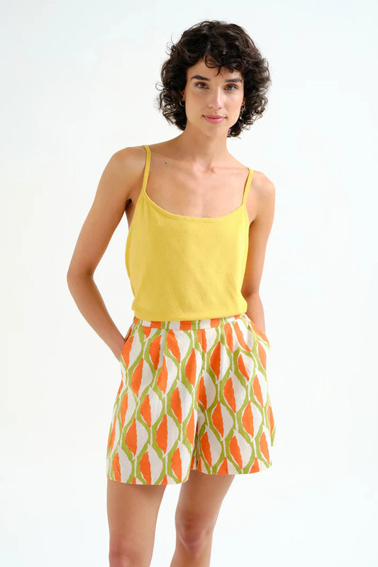 Top basic con spalline giallo