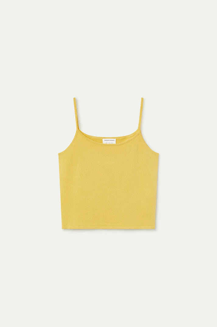 Top basic con spalline giallo