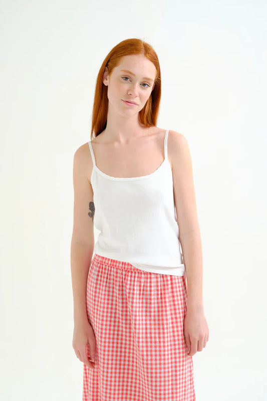 Top basic con bretelle bianco