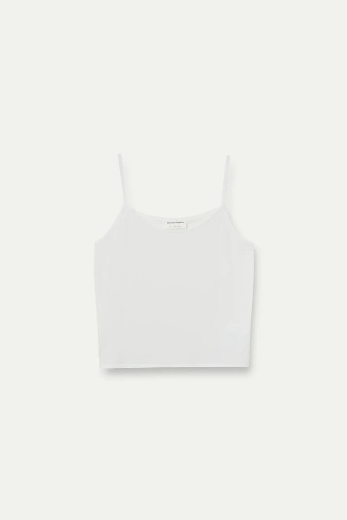 Top basic con bretelle bianco