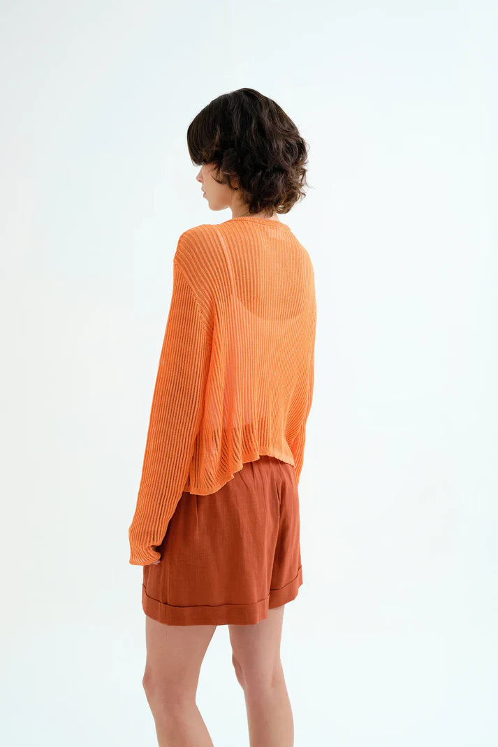 Cardigan punto arancione