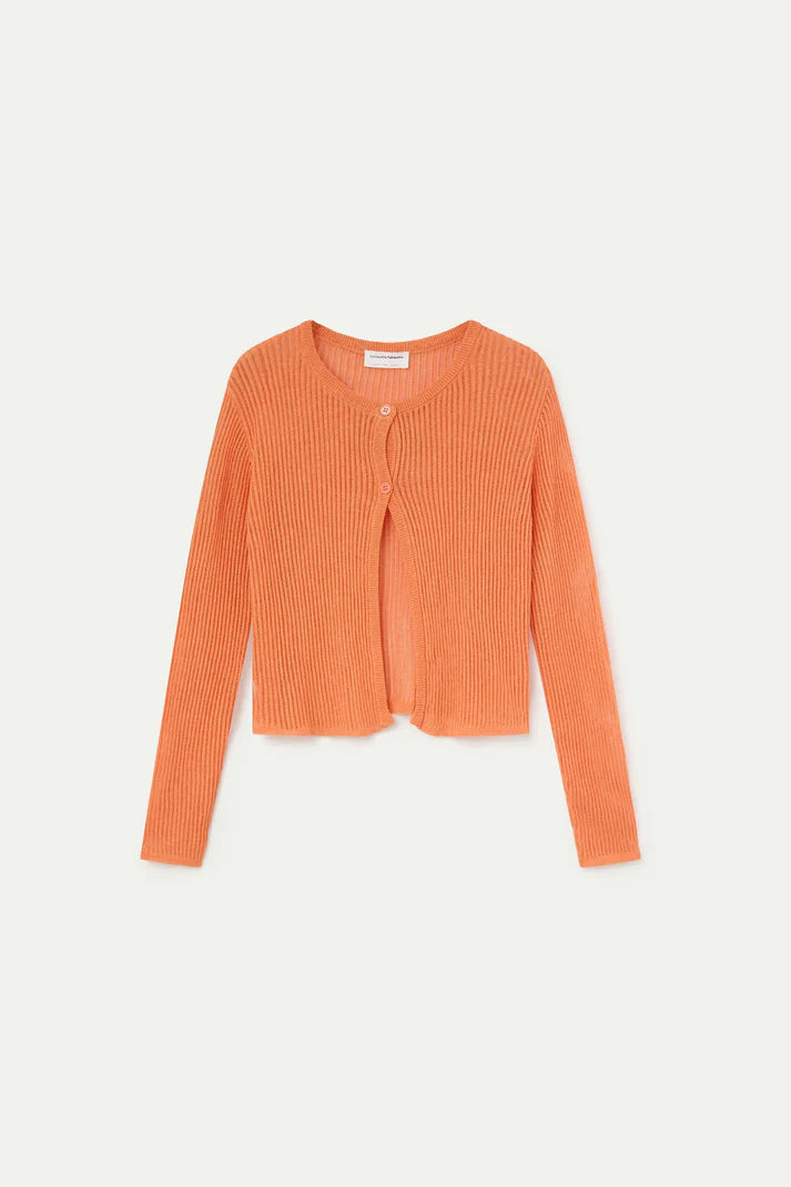 Cardigan punto arancione
