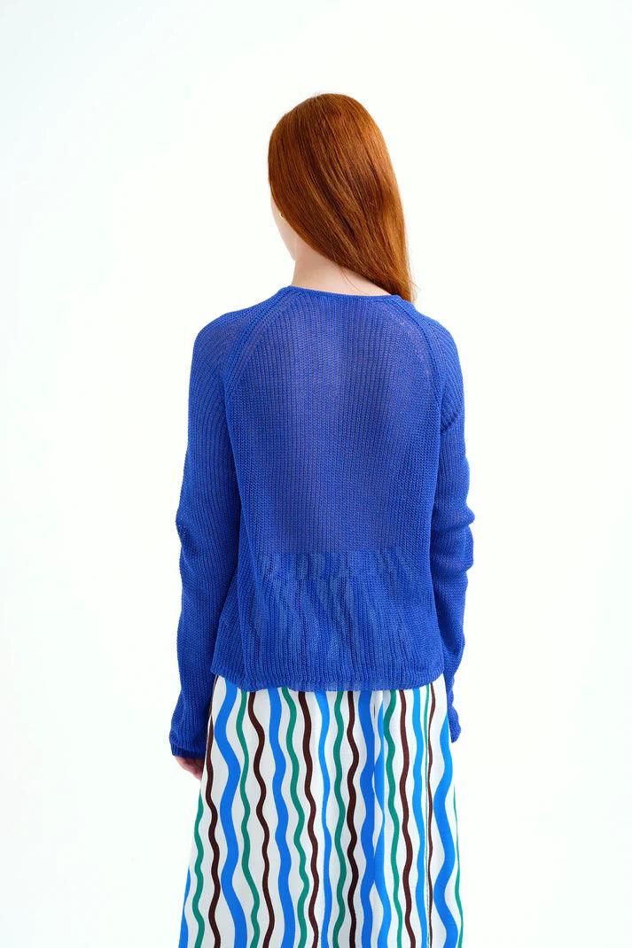 Maglia traforata blu