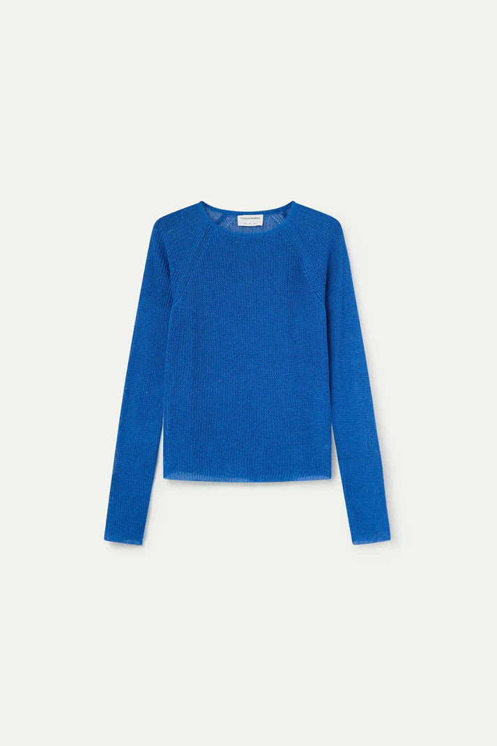 Maglia traforata blu