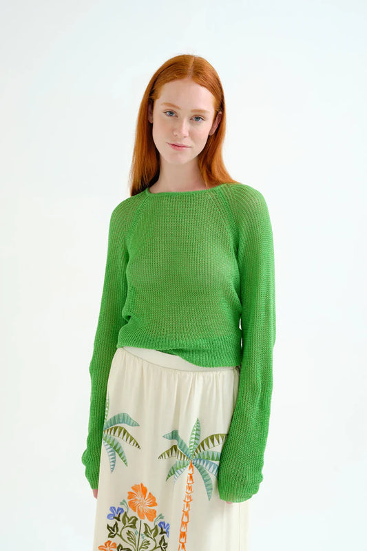 Maglia traforata verde