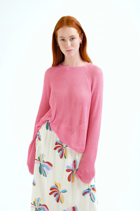 Maglia traforata rosa