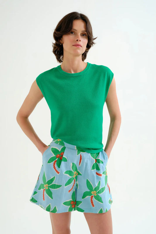 Top in maglia morbida verde