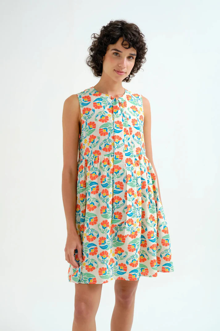 Abito corto con stampa Small Royal