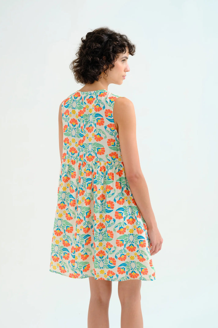 Abito corto con stampa Small Royal