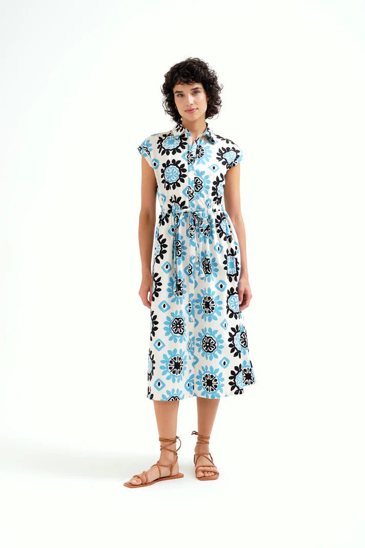 Abito midi con stampa Waterfall
