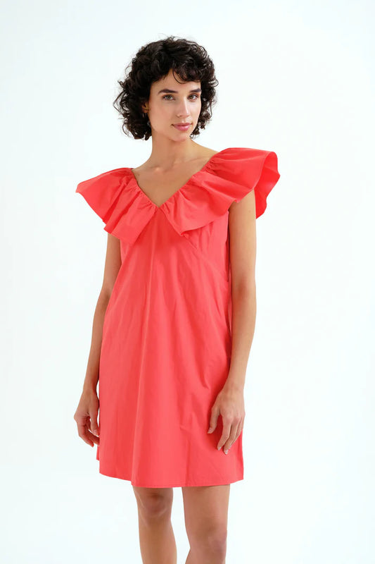 Abito corto rosso 100% cotone