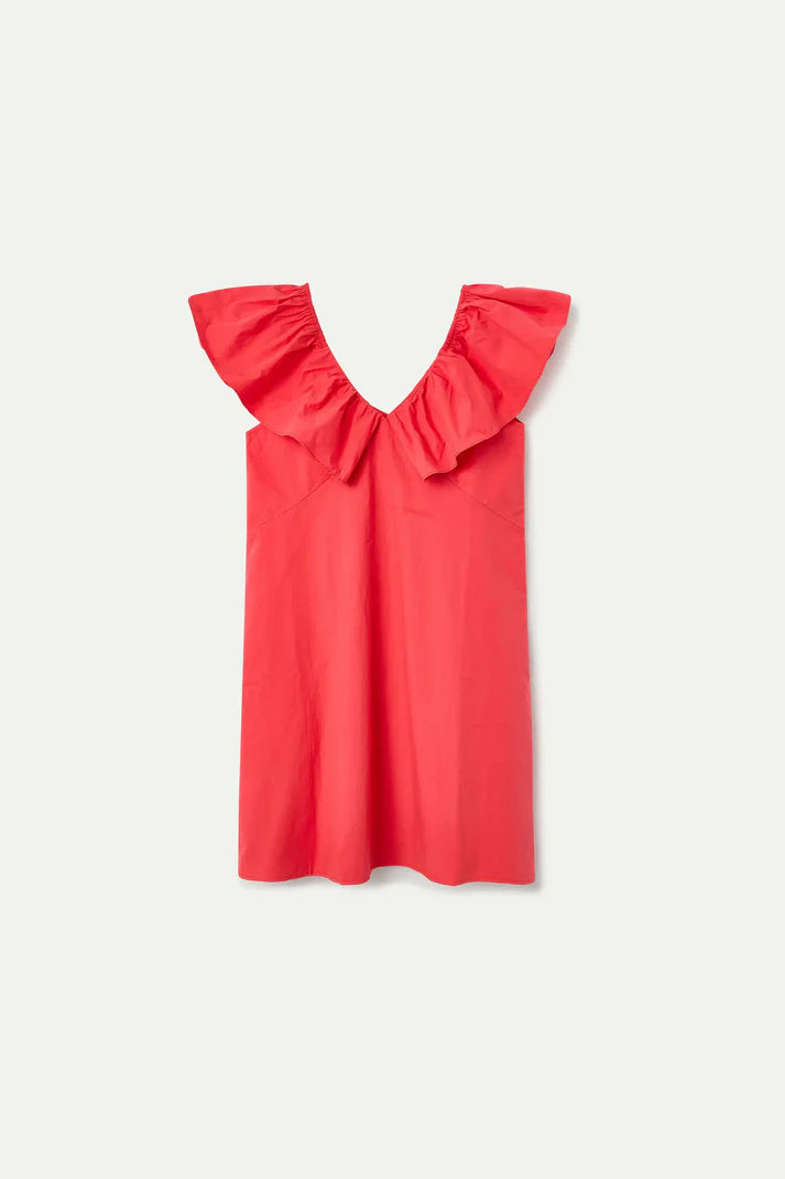 Abito corto rosso 100% cotone