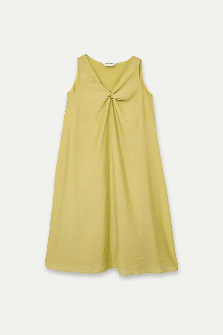 Abito lungo verde con dettaglio annodato