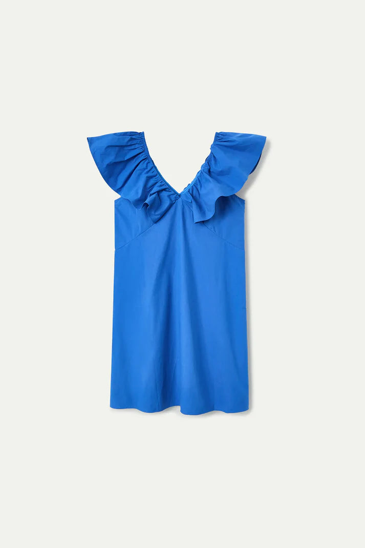 Abito corto blu 100% cotone