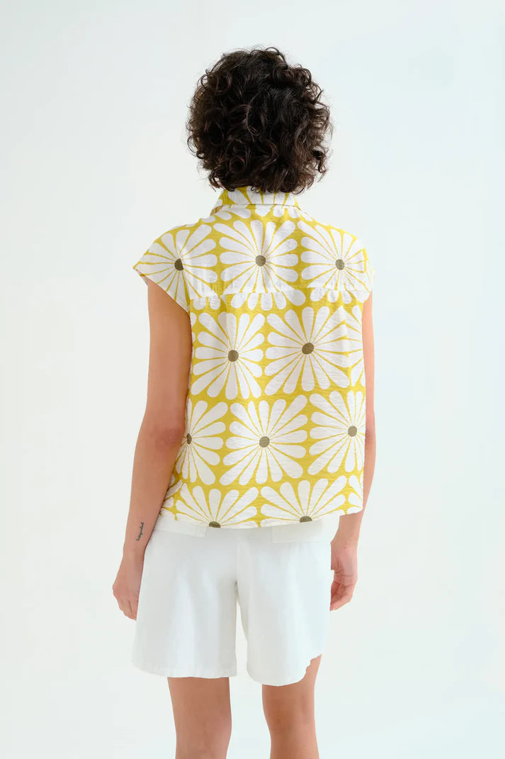 Camicia con stampa Olive Flower