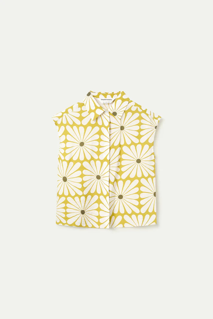 Camicia con stampa Olive Flower