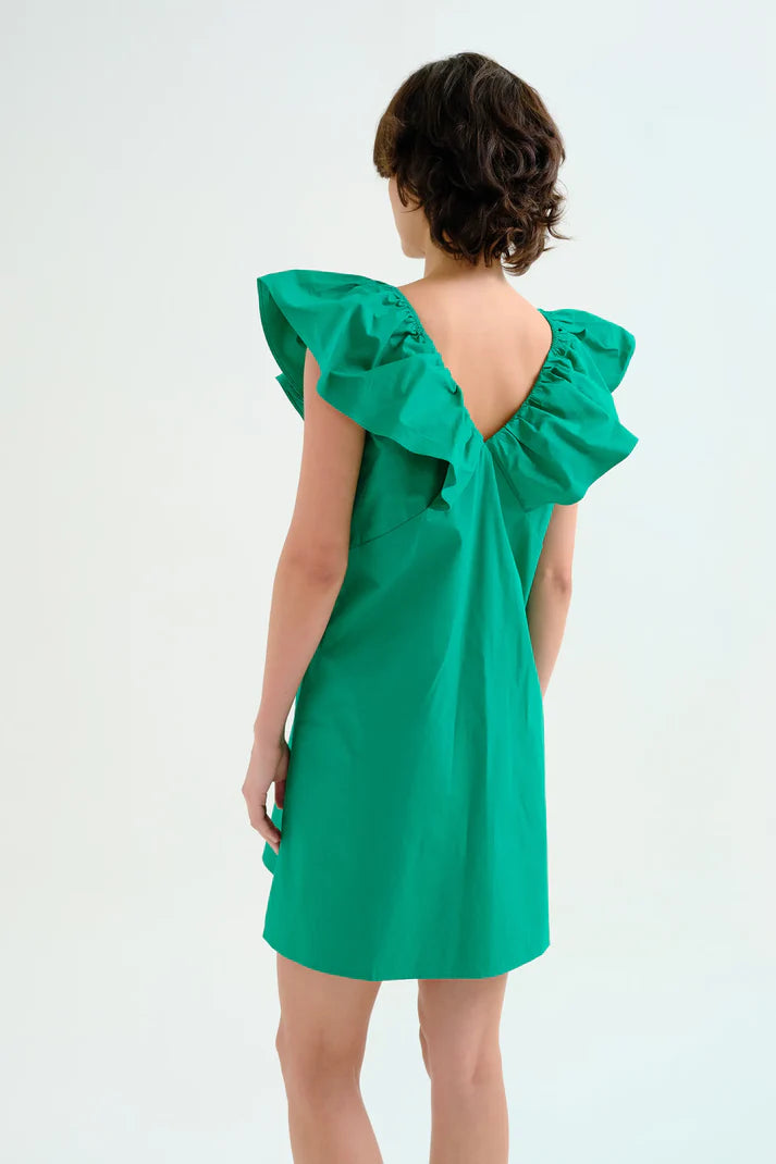 Abito corto verde 100% cotone