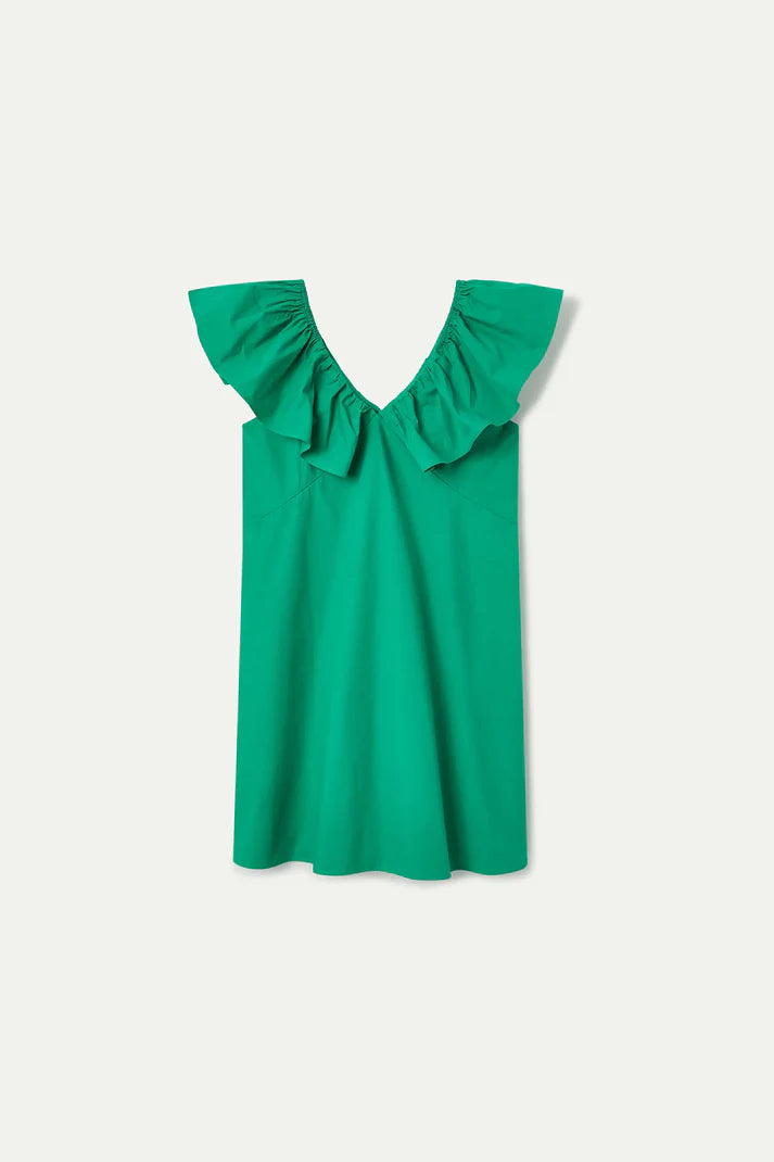 Abito corto verde 100% cotone