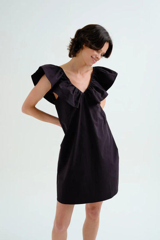 Abito corto nero 100% cotone