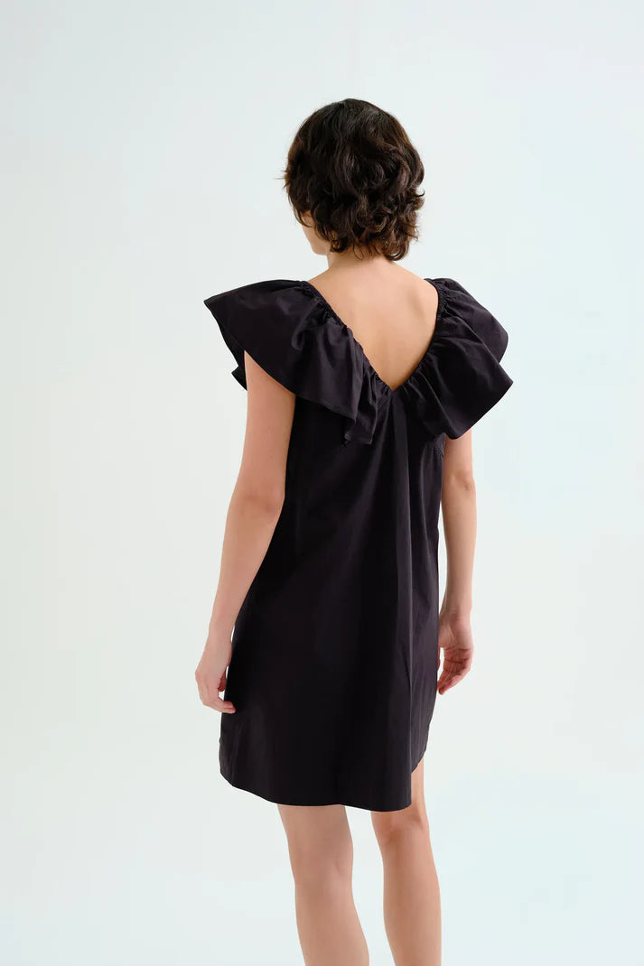 Abito corto nero 100% cotone