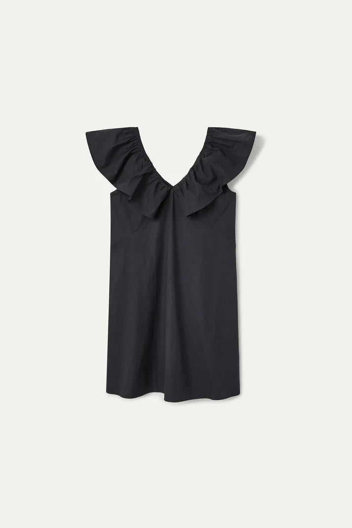 Abito corto nero 100% cotone