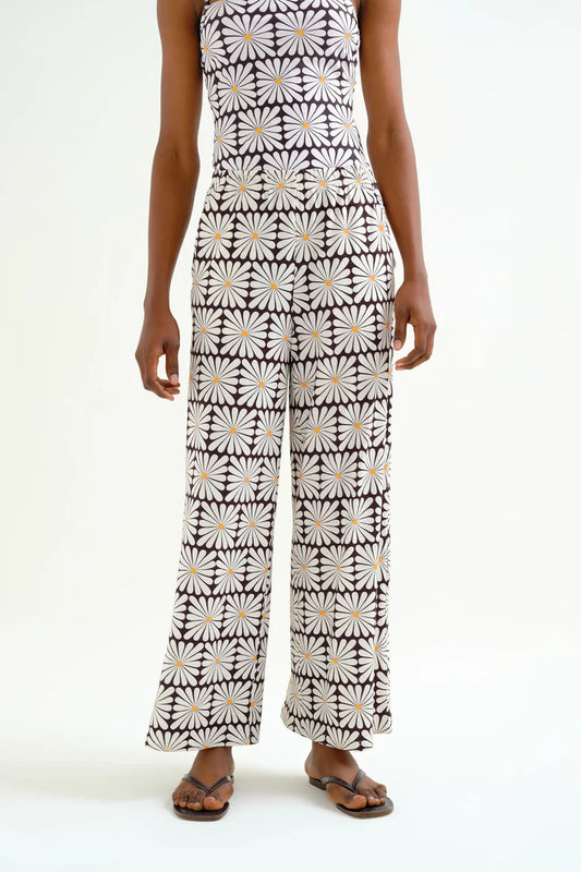 Pantaloni con stampa Olive Flower Black