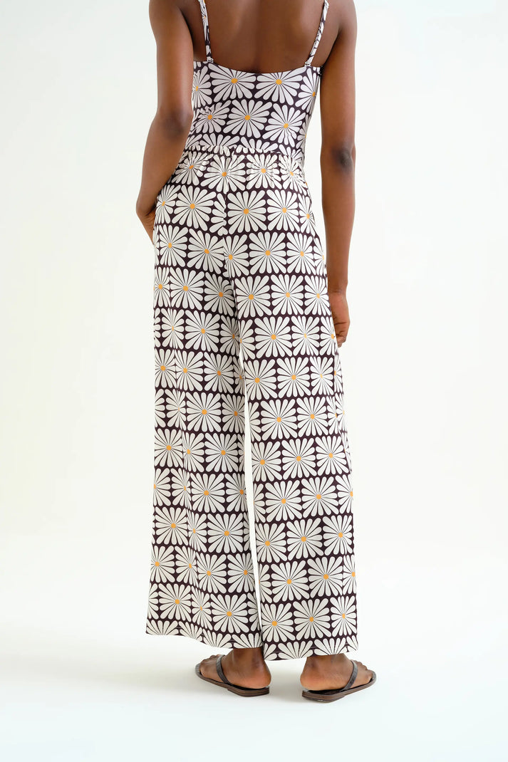 Pantaloni con stampa Olive Flower Black