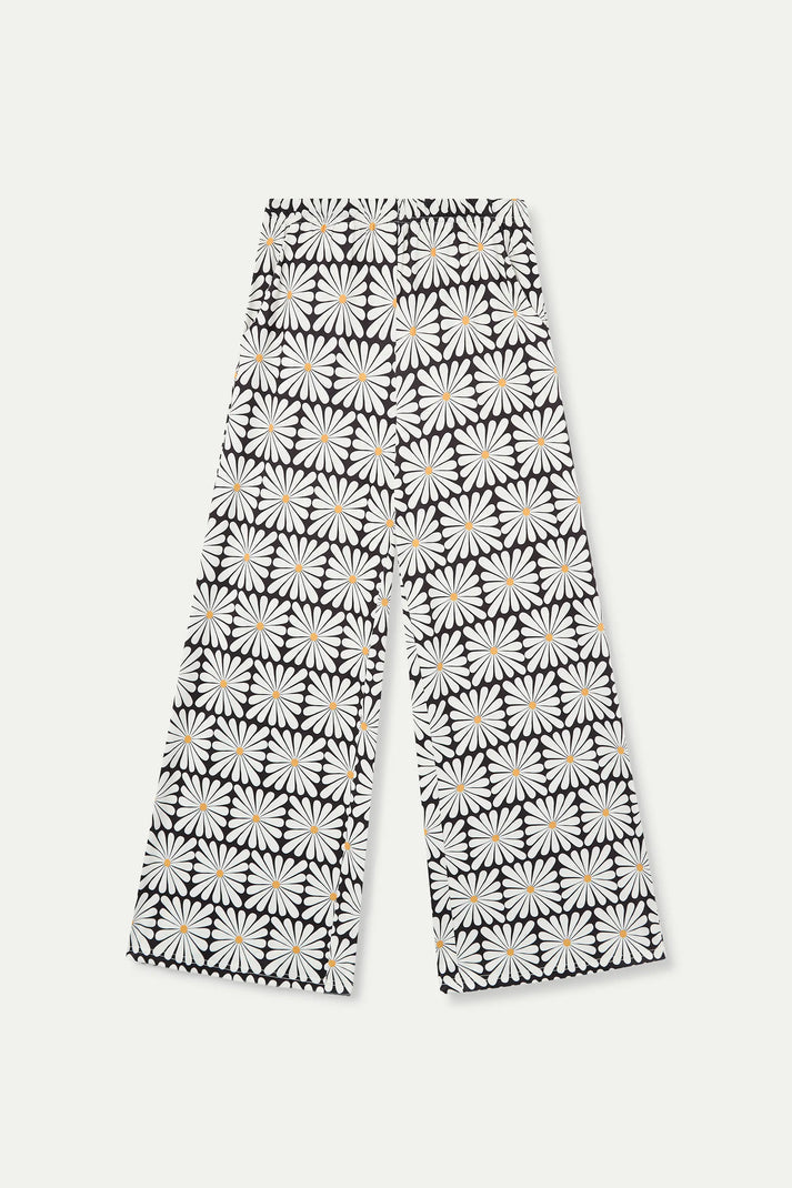 Pantaloni con stampa Olive Flower Black