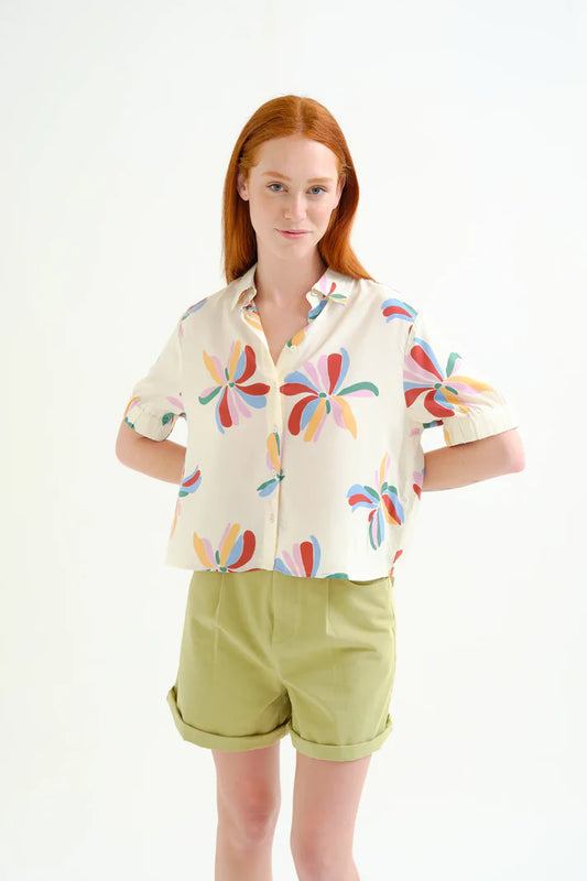 Camicia con stampa Monarda