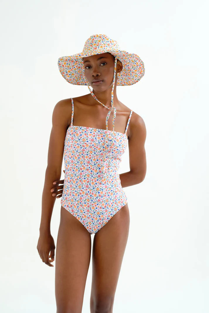 Costume da bagno con scollo dritto stampato Lily Small