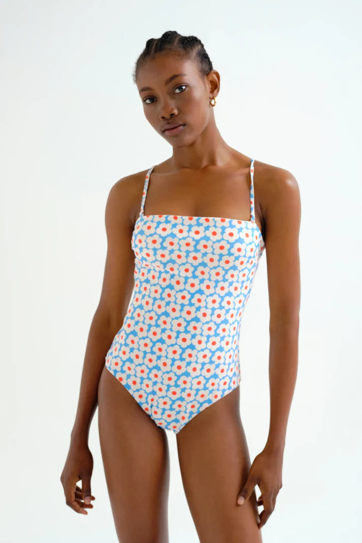 Costume da bagno scollo dritto stampato Popcorn