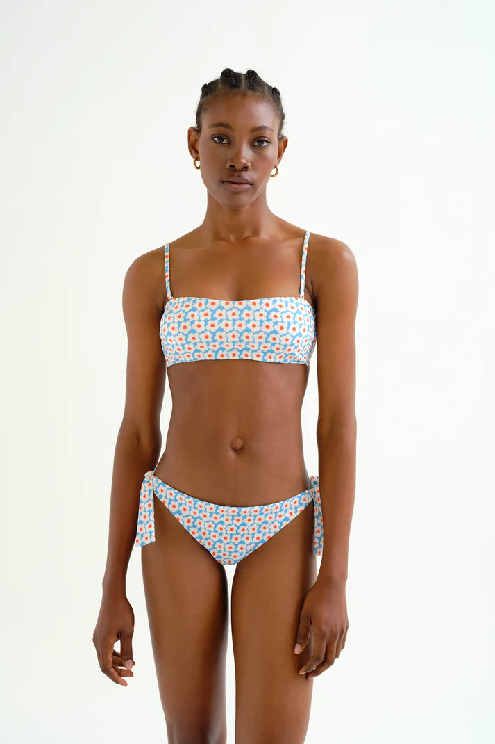 Top bikini dritto stampato Popcorn