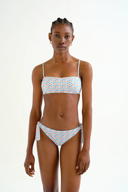 Top bikini dritto stampato Popcorn
