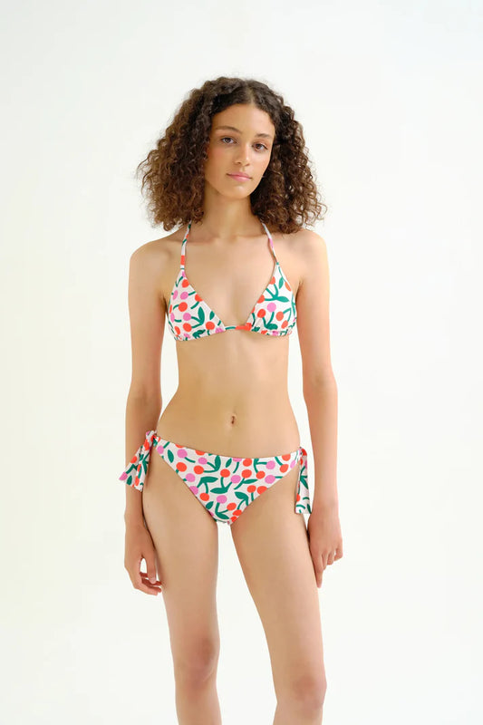 Top bikini triangolare stampa Ciliegina