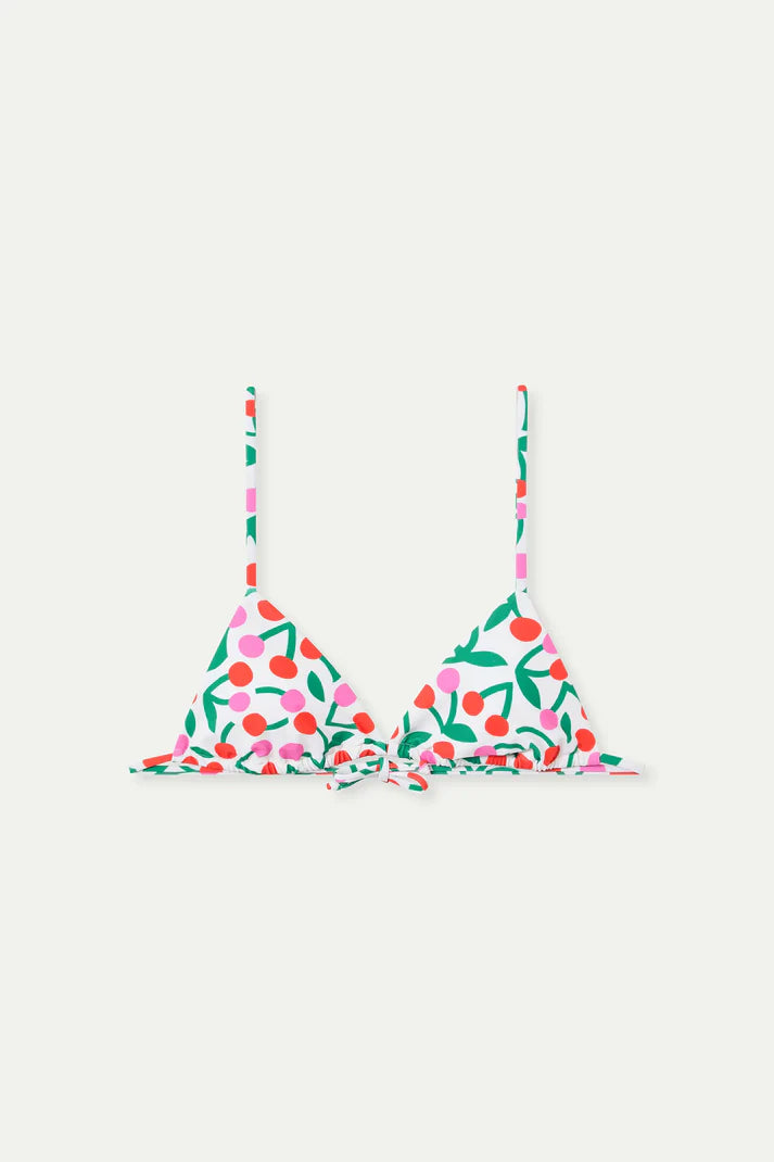 Top bikini triangolare stampa Ciliegina