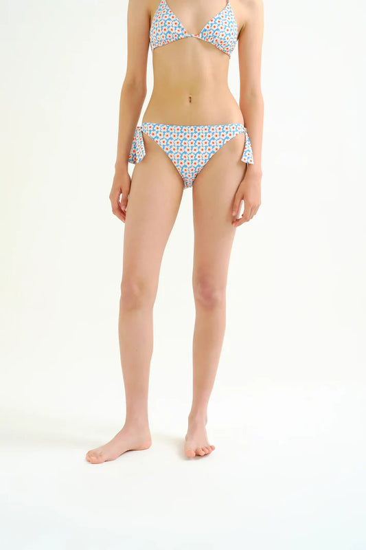Slip Bikini allacciato con stampa Popcorn