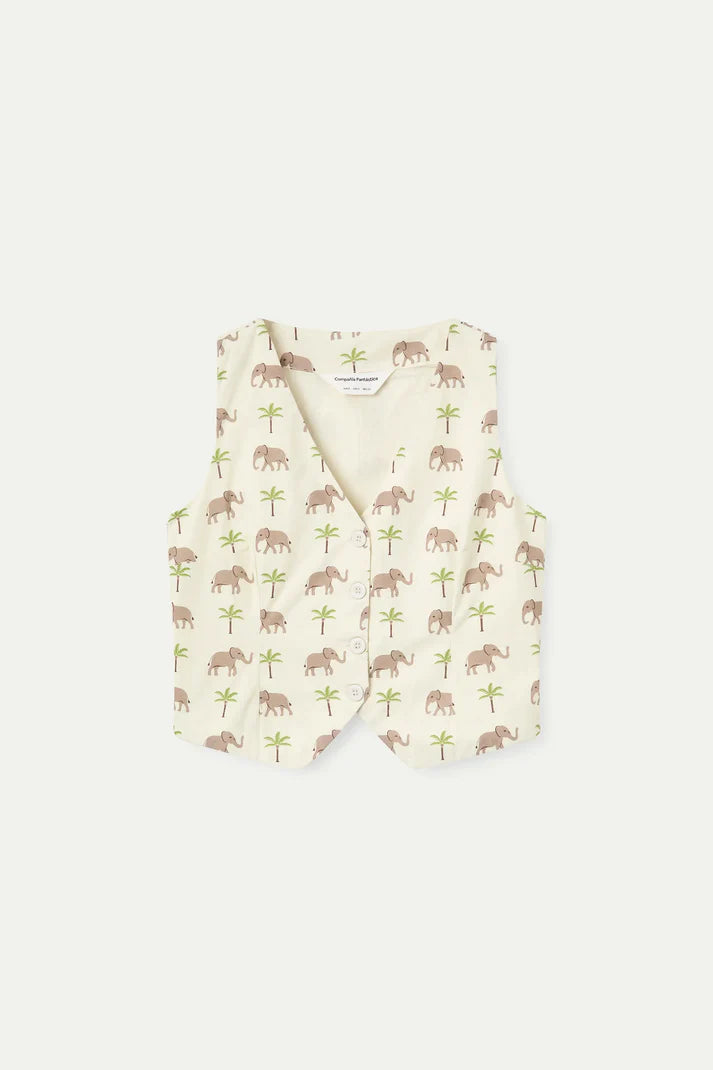 Gilet con stampa elefante