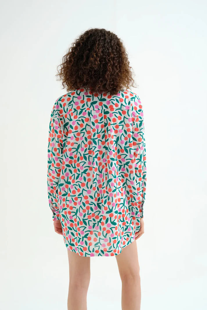 Camicia da spiaggia con stampa Ciliegina