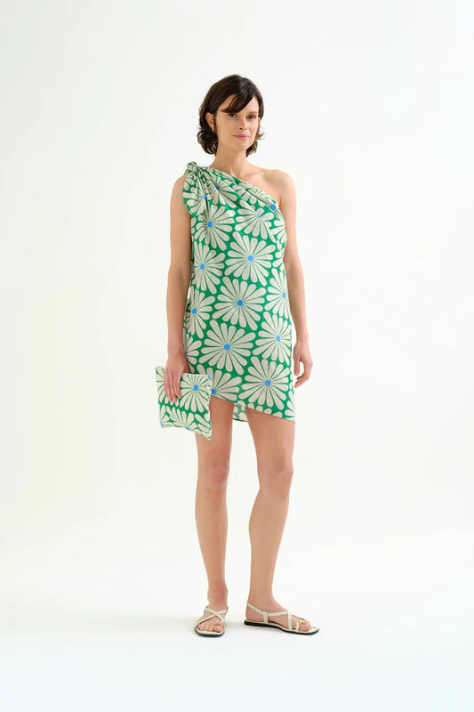 Pareo con stampa Olive Flower Green