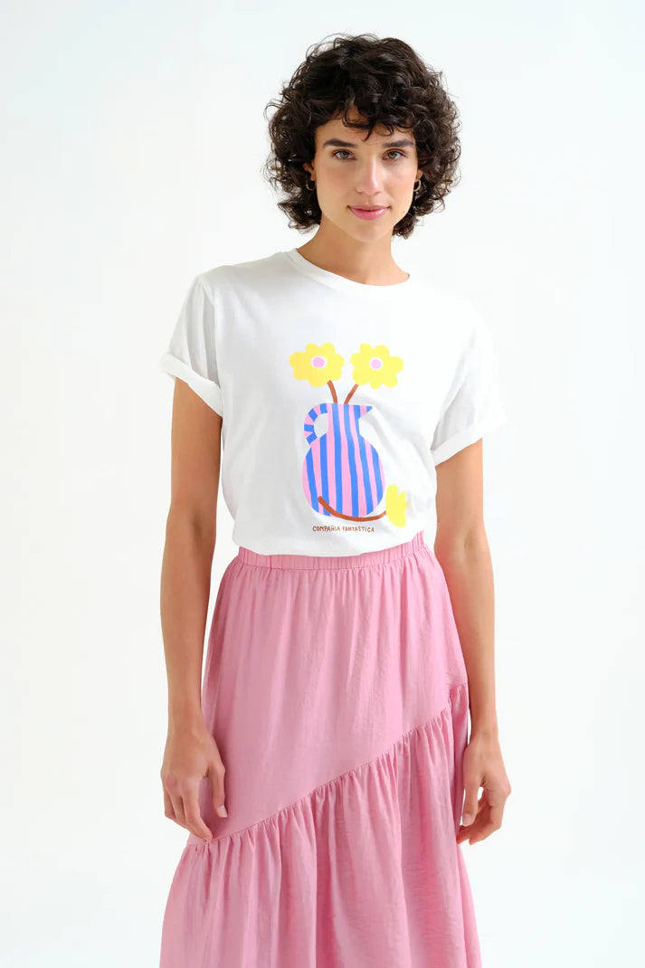 T-shirt con stampa vaso "Compagnia Fantastica"