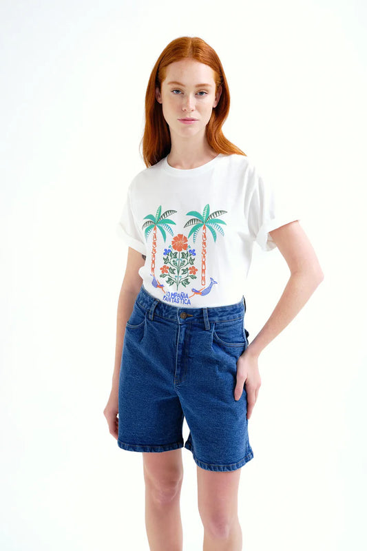 T-shirt con stampa Palm & Mermaid