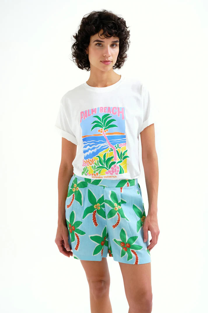 T-shirt con stampa Palm Beach