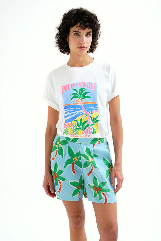 T-shirt con stampa Palm Beach