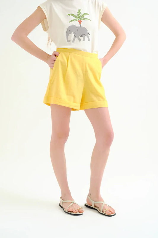 Pantaloncini 100% cotone giallo
