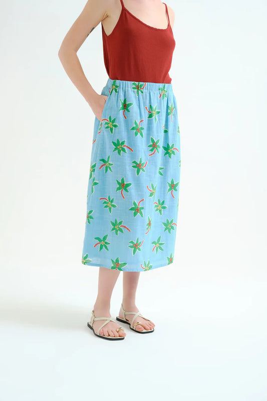 Gonna midi con stampa Cocotero Small