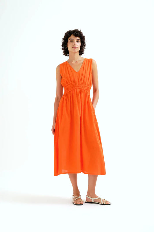 Abito midi 100% cotone arancione