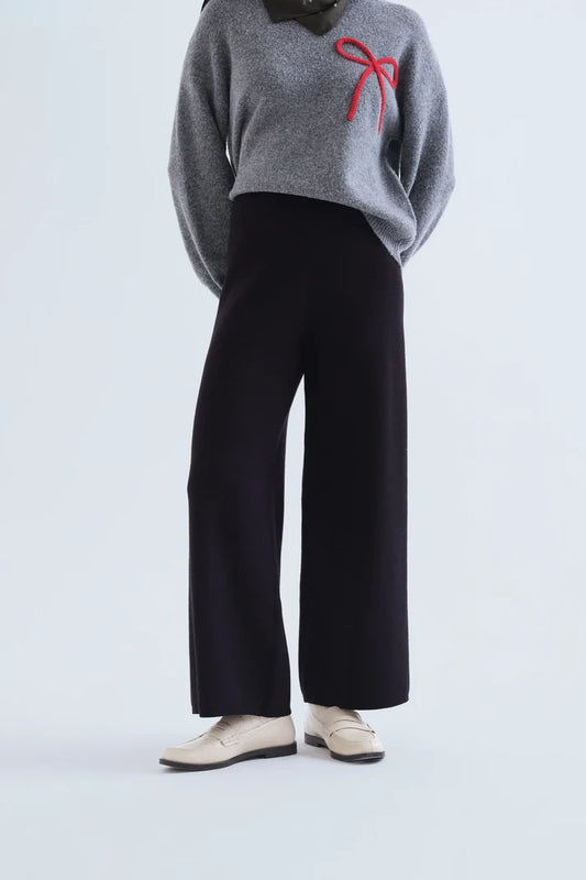 Pantaloni basic in maglia nera